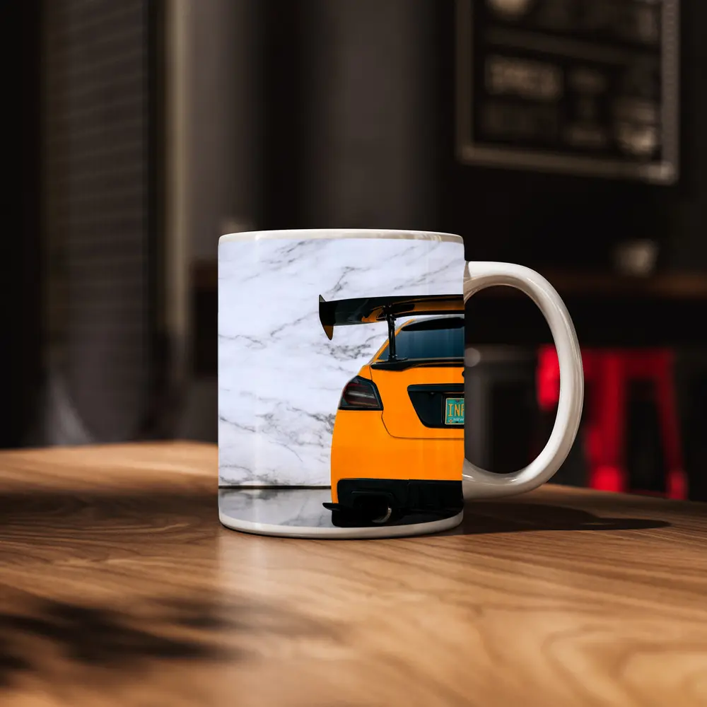 Subaru WRX STI Yellow Rear Wing Marble – Mugs
