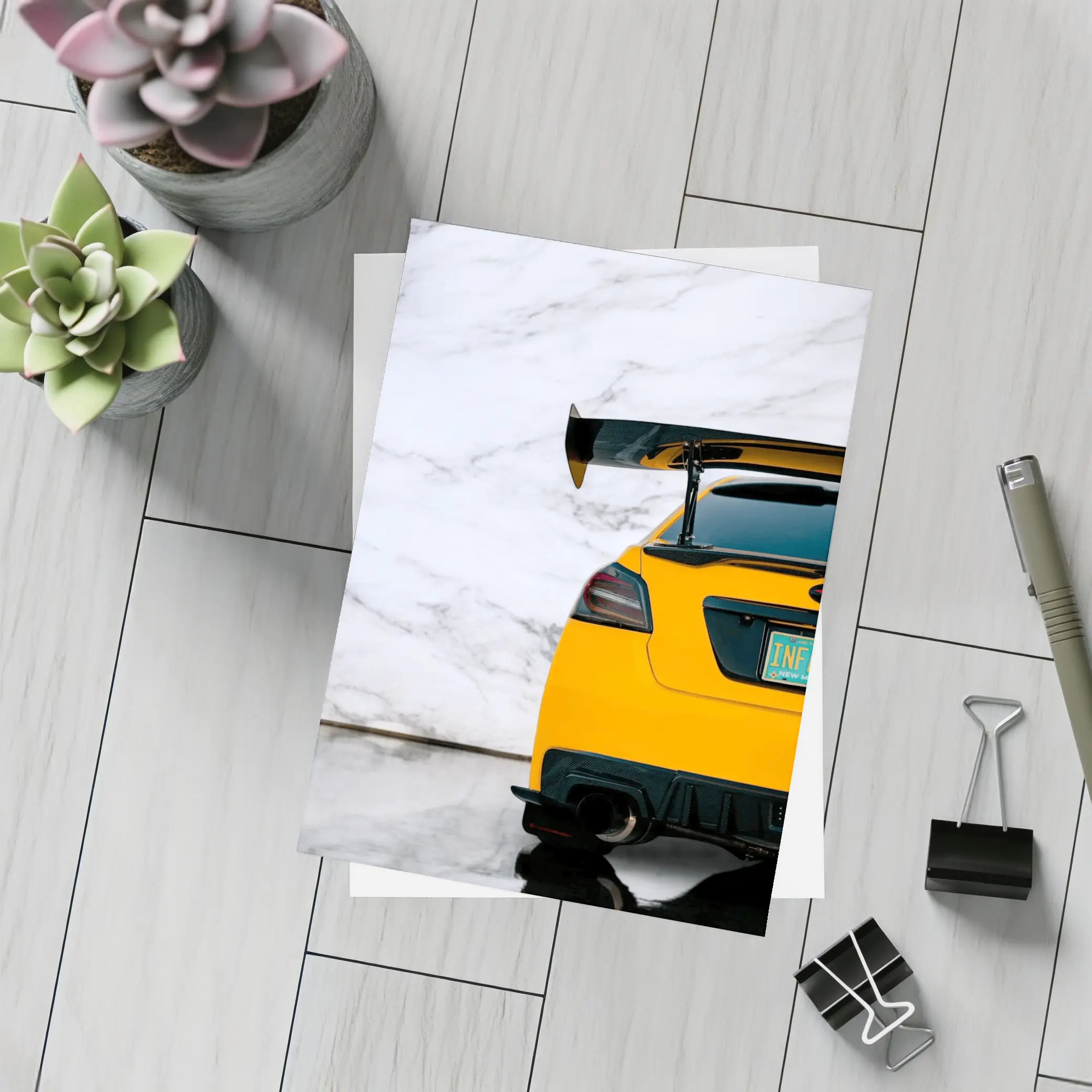 Subaru WRX STI Yellow Rear Wing Marble – Postcards