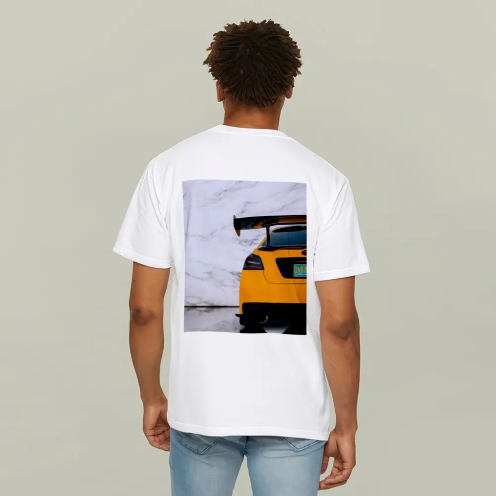 Subaru WRX STI Yellow Rear Wing Marble – T-Shirts