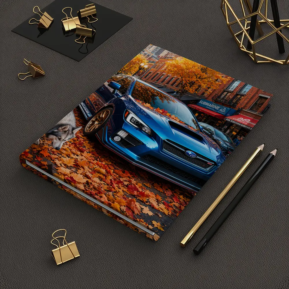 Subaru WRX Blue Sedan Autumn City Street – Notebooks
