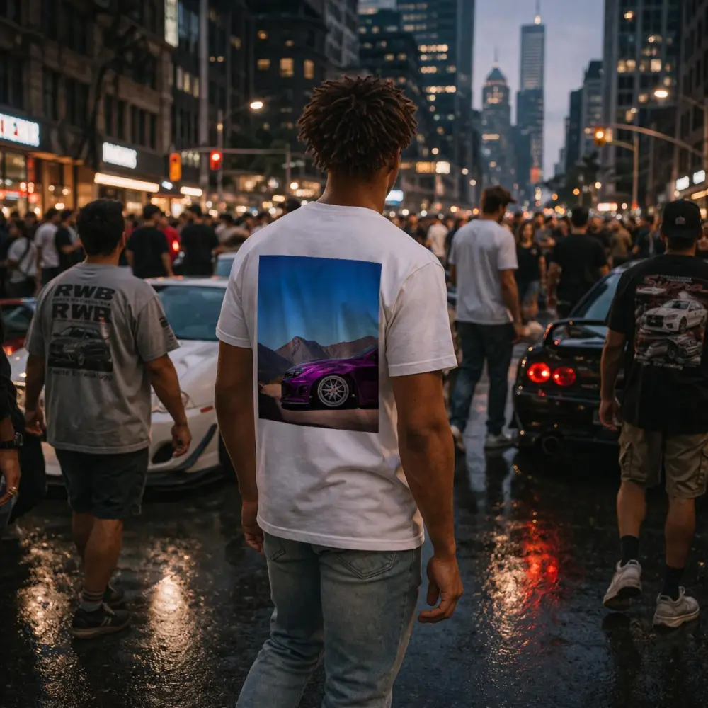 Subaru WRX Purple Chrome Mountain Road – T-Shirts