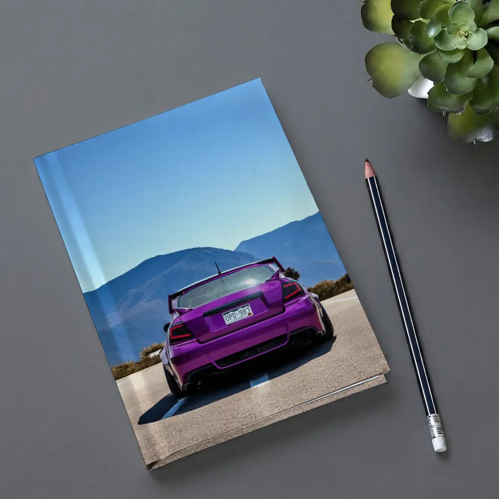 Purple Subaru WRX Rear View Mountain Road – Notebooks