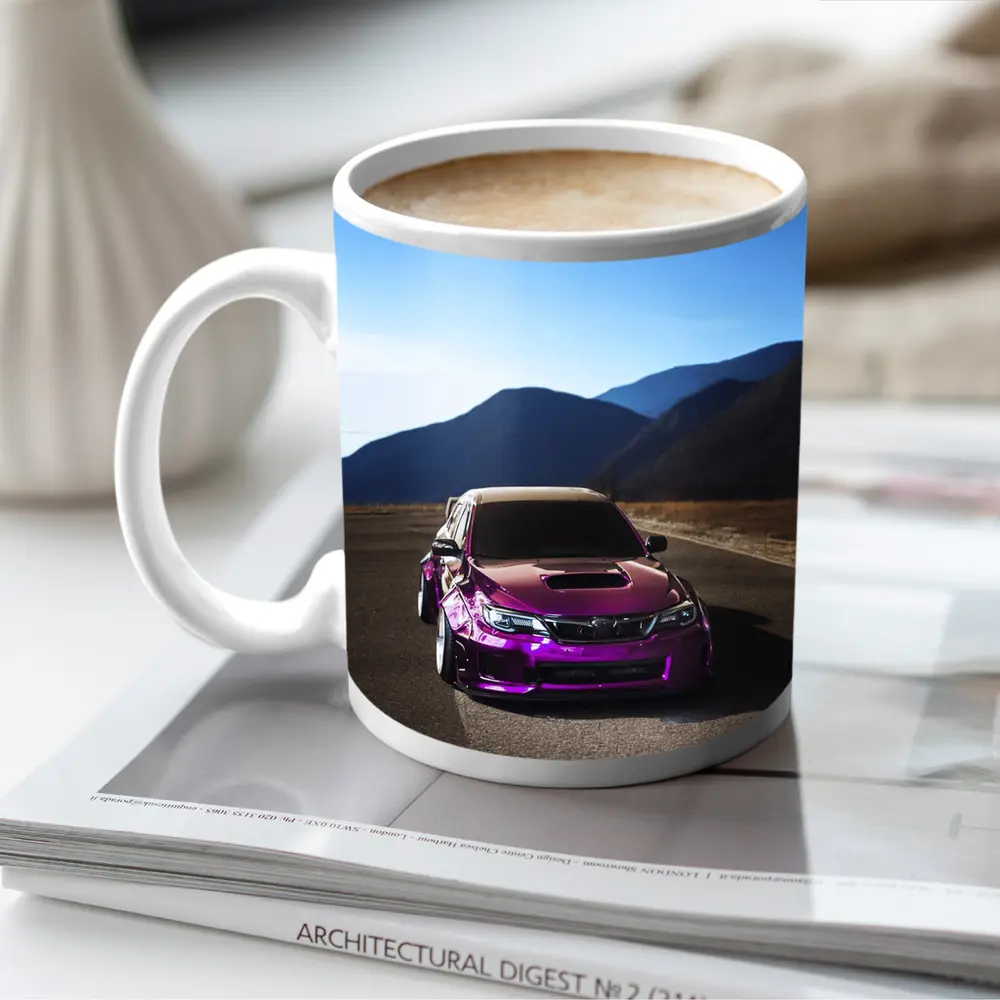 Purple Subaru WRX STI Mountain Road – Mugs