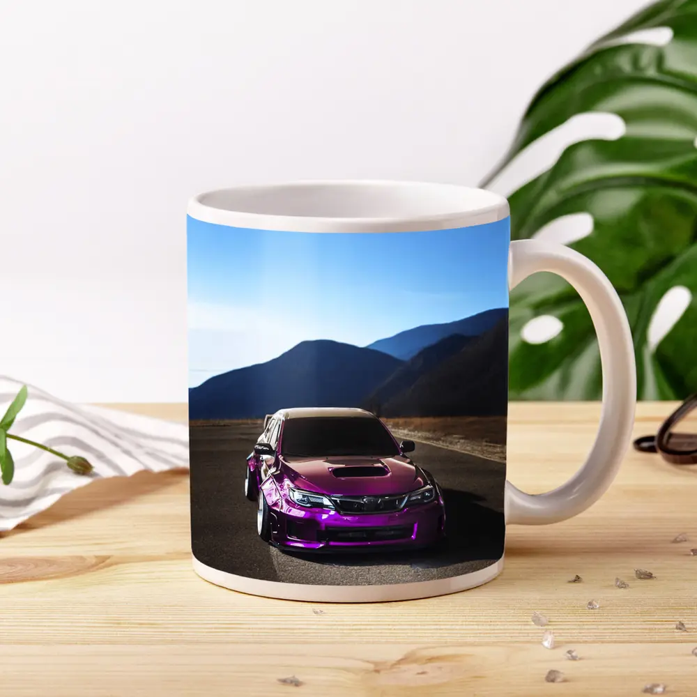 Purple Subaru WRX STI Mountain Road – Mugs