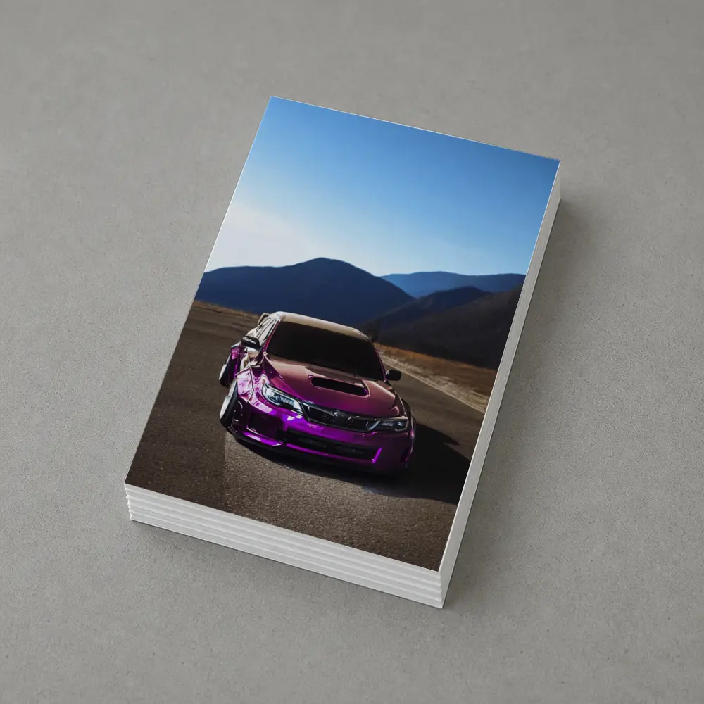 Purple Subaru WRX STI Mountain Road – Postcards