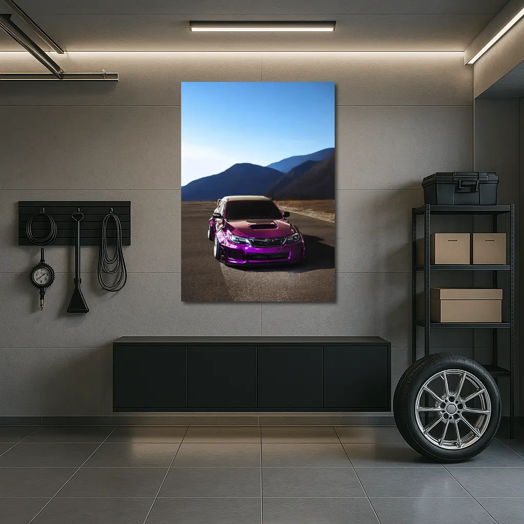 Purple Subaru WRX STI Mountain Road – Wall Art