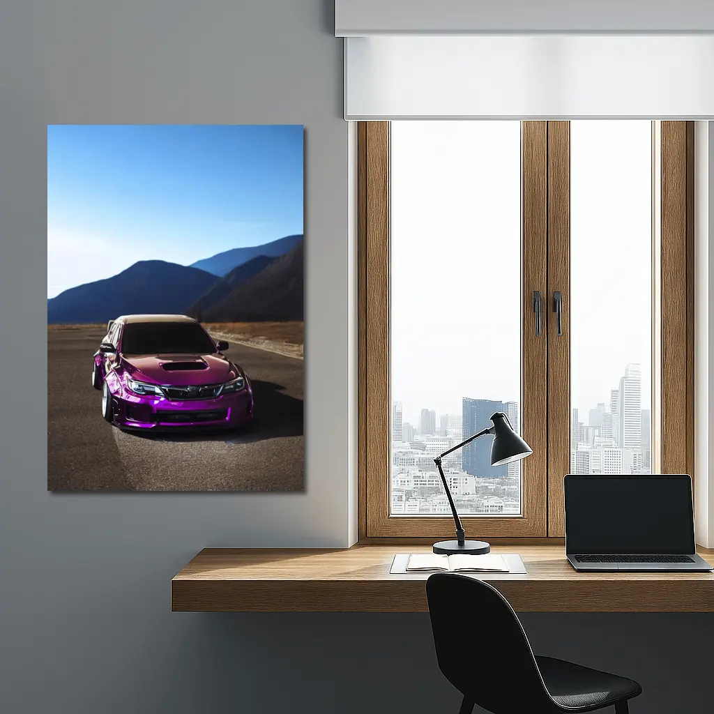 Purple Subaru WRX STI Mountain Road – Wall Art