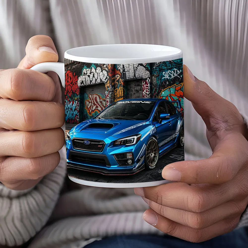 Subaru WRX STI Blue Graffiti Urban Street – Mugs