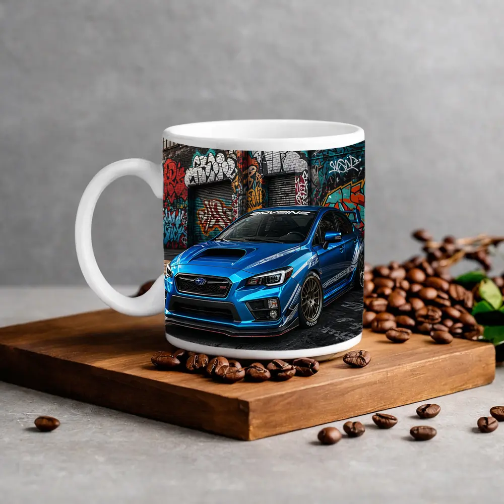 Subaru WRX STI Blue Graffiti Urban Street – Mugs