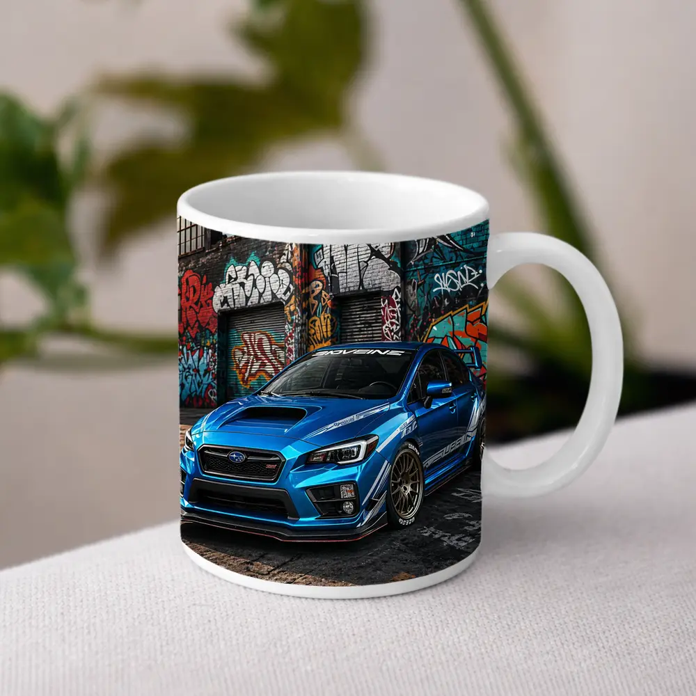 Subaru WRX STI Blue Graffiti Urban Street – Mugs