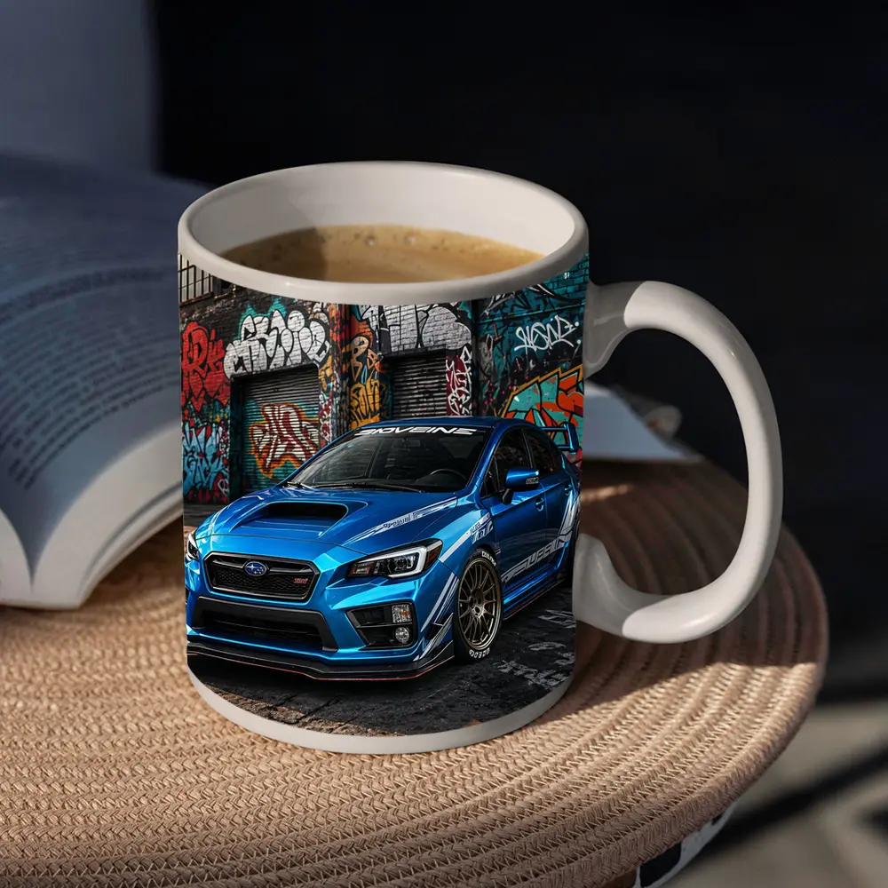 Subaru WRX STI Blue Graffiti Urban Street – Mugs