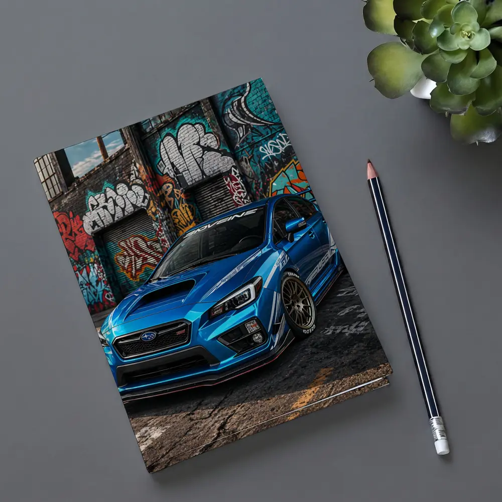 Subaru WRX STI Blue Graffiti Urban Street – Notebooks