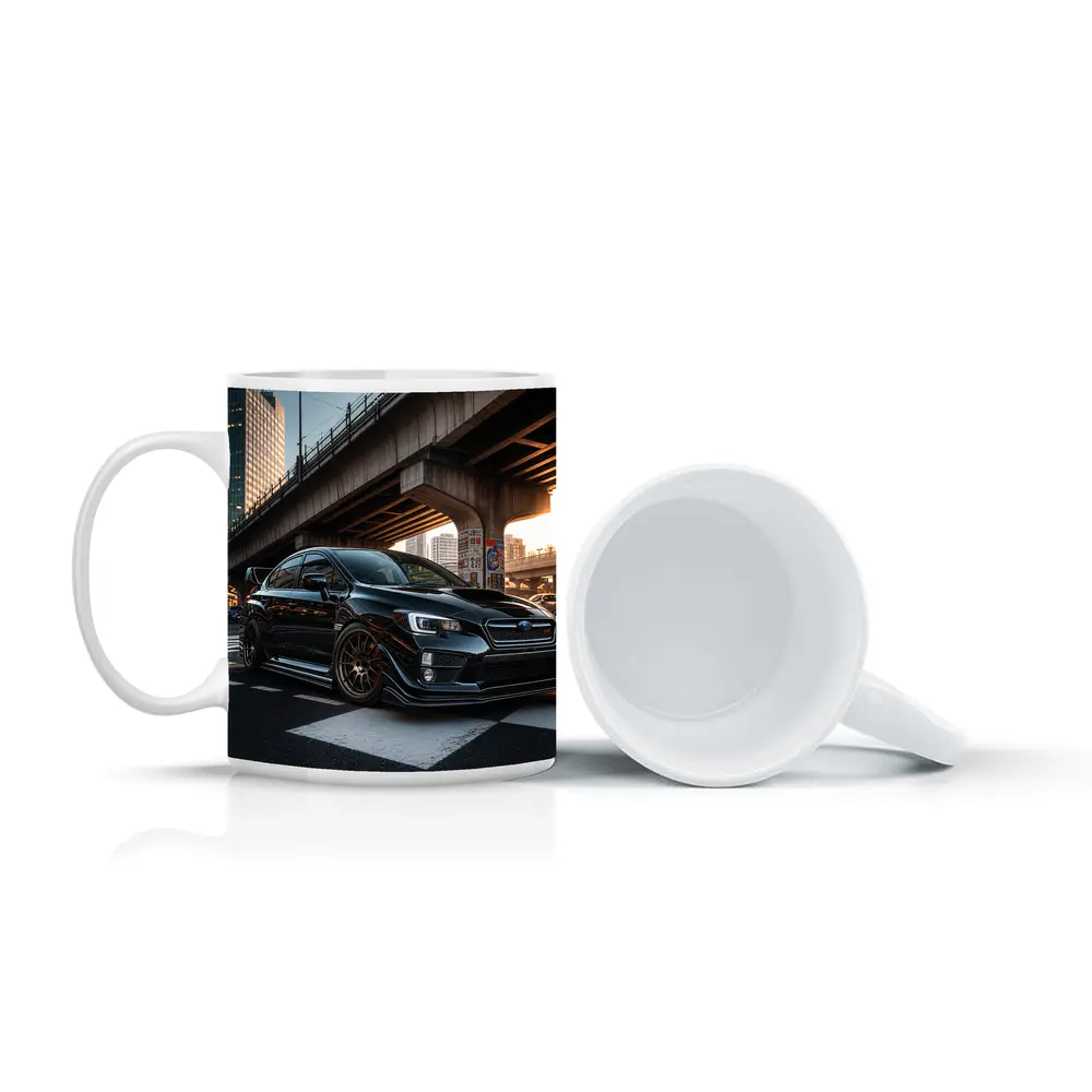 Subaru WRX STI Black Urban City Streets – Mugs