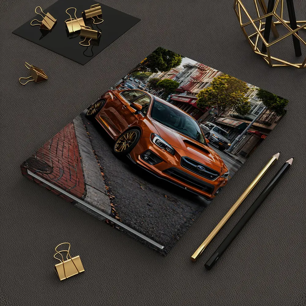 Subaru WRX STI Orange Urban Street Scene – Notebooks