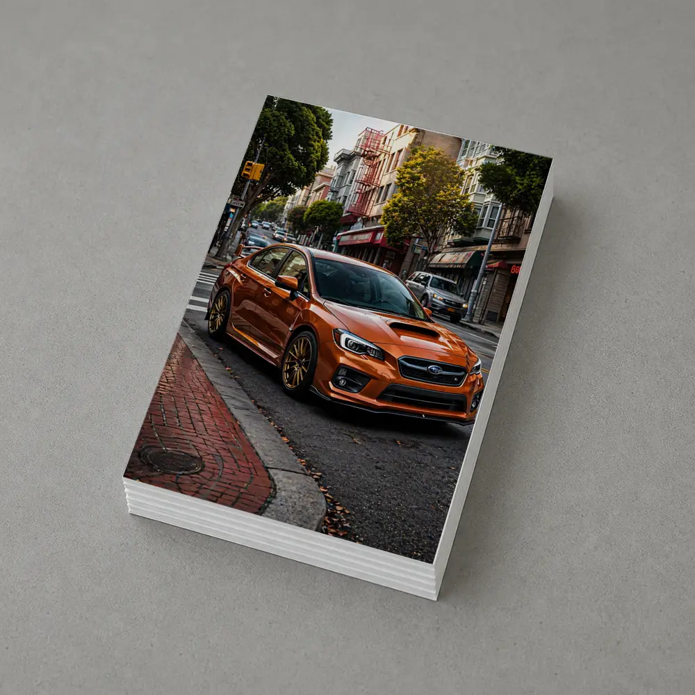 Subaru WRX STI Orange Urban Street Scene – Postcards