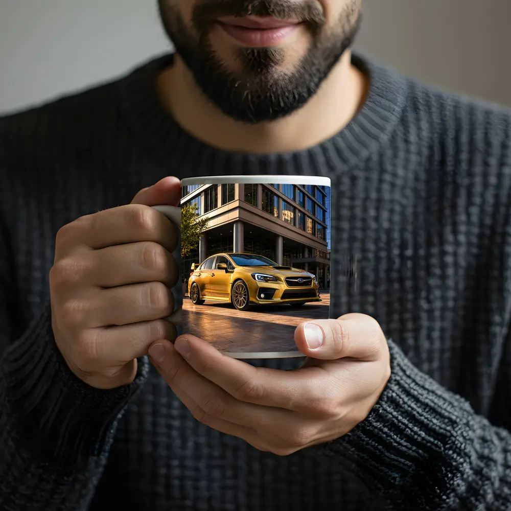 Subaru WRX STI Gold Urban Setting – Mugs