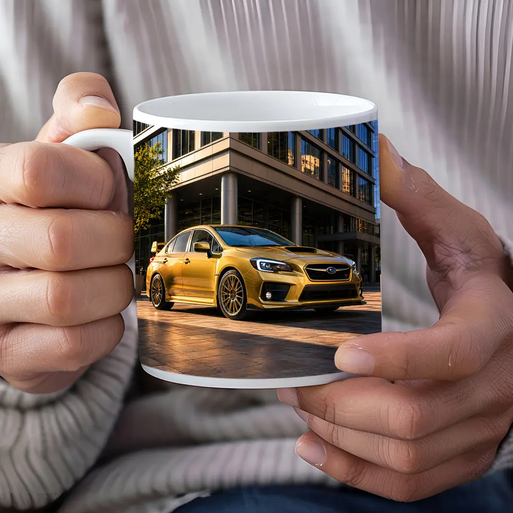 Subaru WRX STI Gold Urban Setting – Mugs