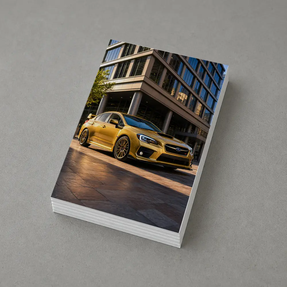 Subaru WRX STI Gold Urban Setting – Postcards