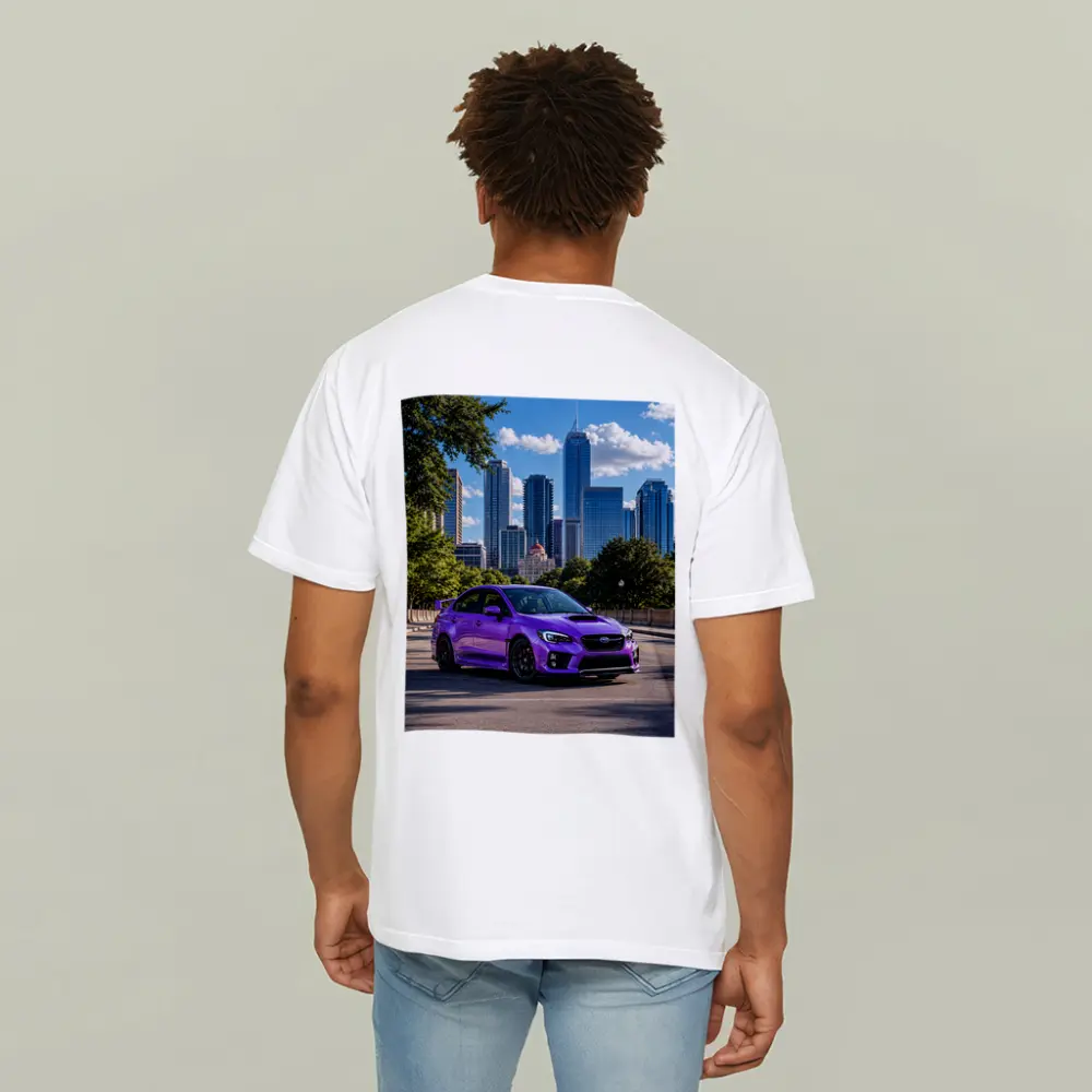 Subaru WRX STI Purple City Skyline – T-Shirts