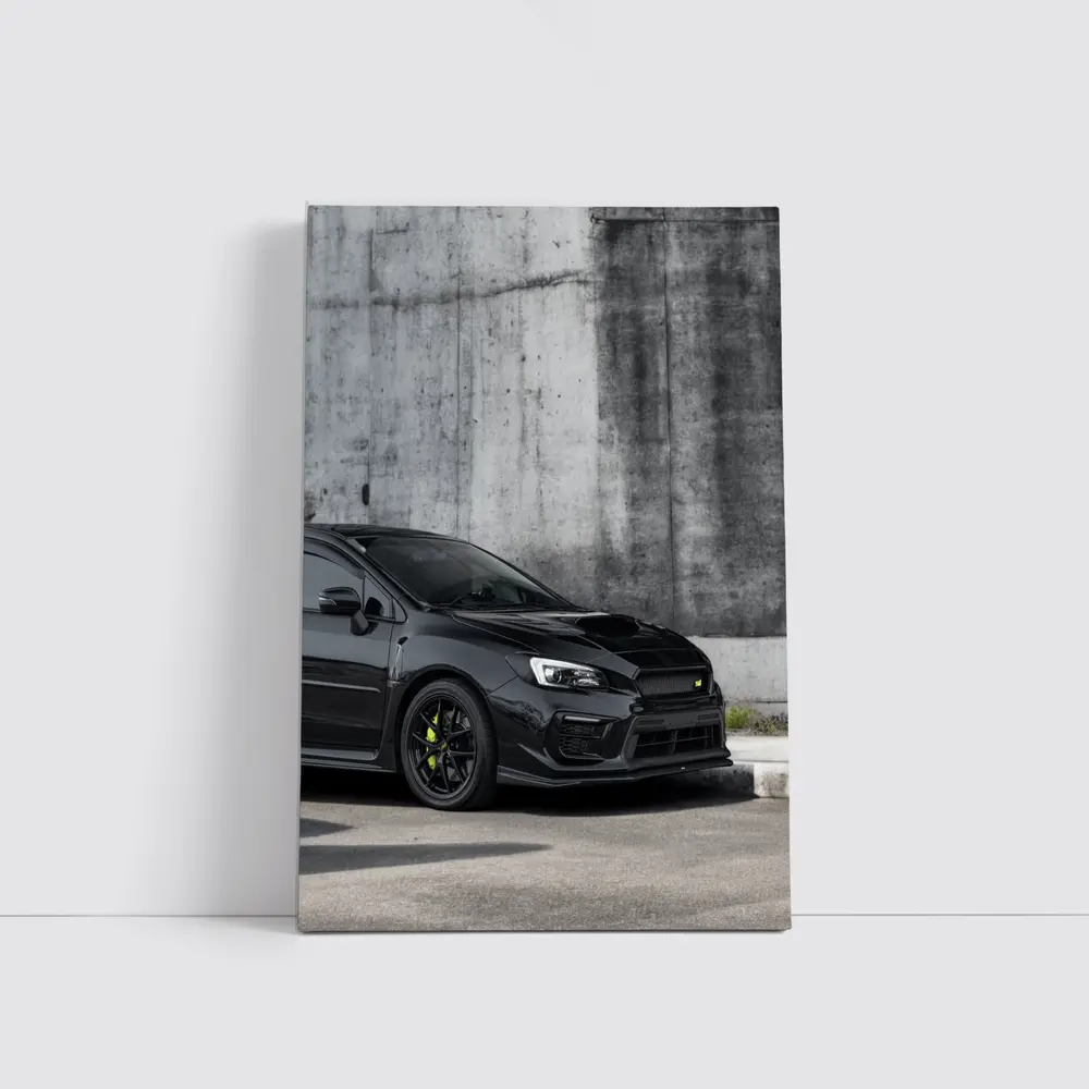 Subaru WRX Black Car Concrete Wall – Wall Art