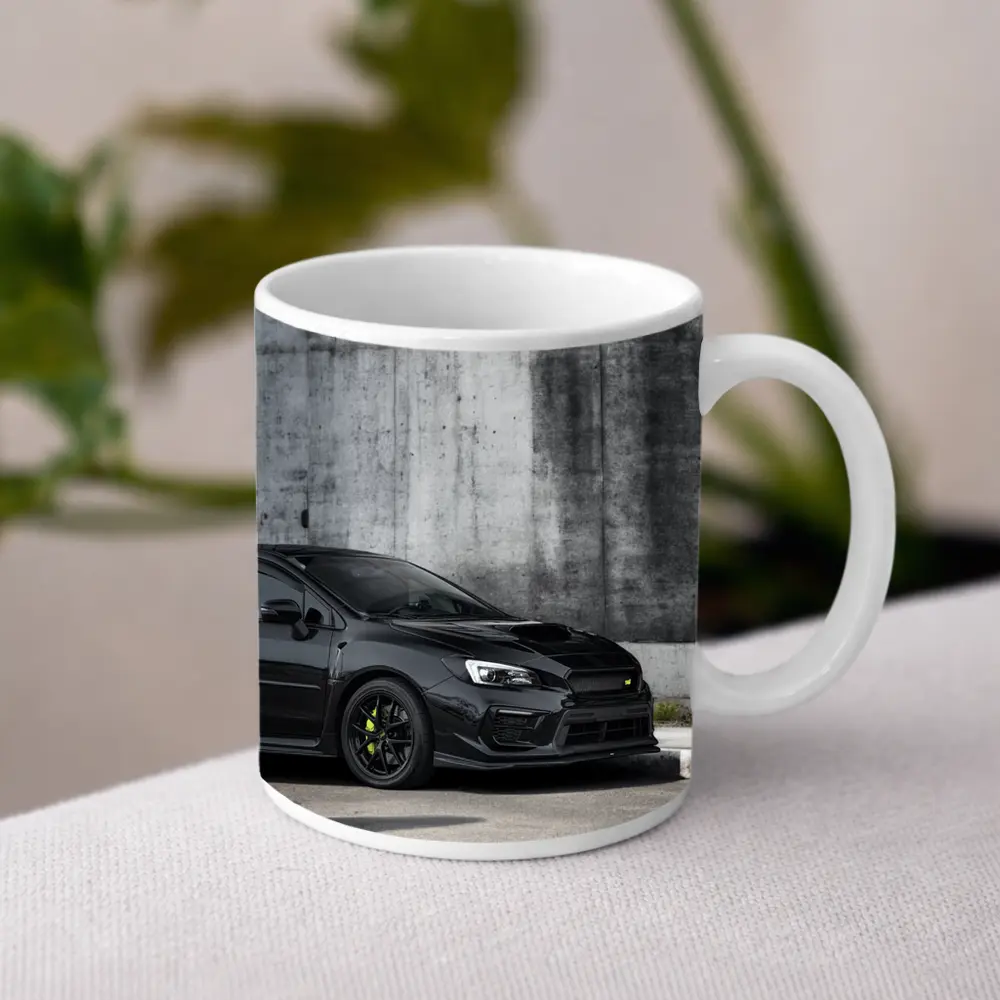 Subaru WRX Black Car Concrete Wall – Mugs