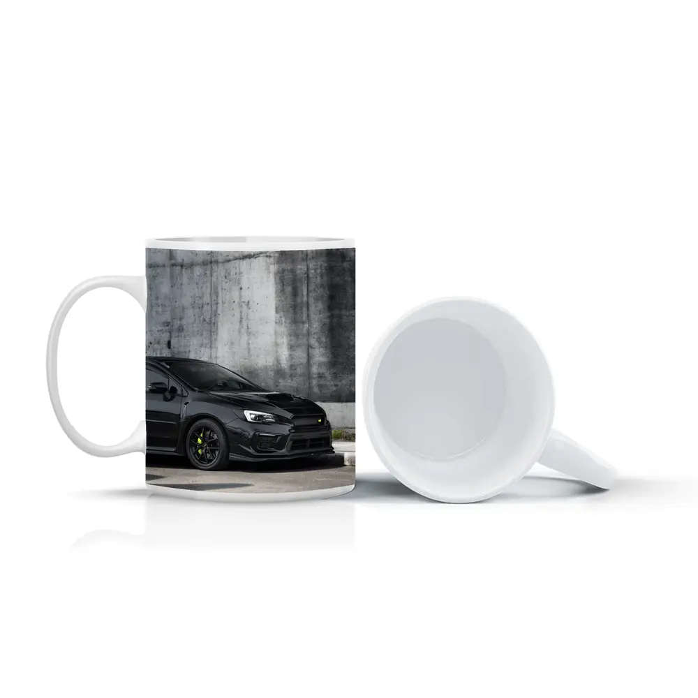 Subaru WRX Black Car Concrete Wall – Mugs