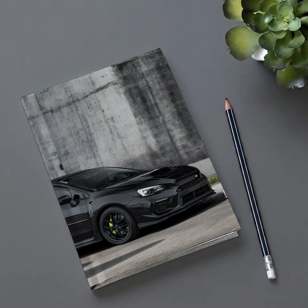 Subaru WRX Black Car Concrete Wall – Notebooks