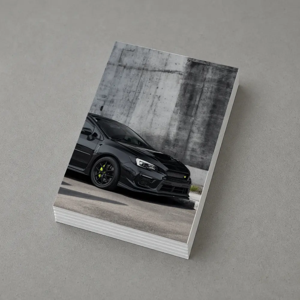 Subaru WRX Black Car Concrete Wall – Postcards