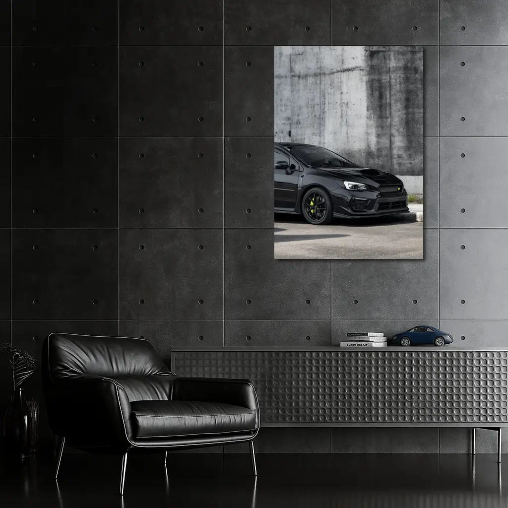 Subaru WRX Black Car Concrete Wall – Wall Art