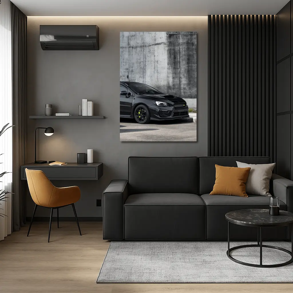 Subaru WRX Black Car Concrete Wall – Wall Art