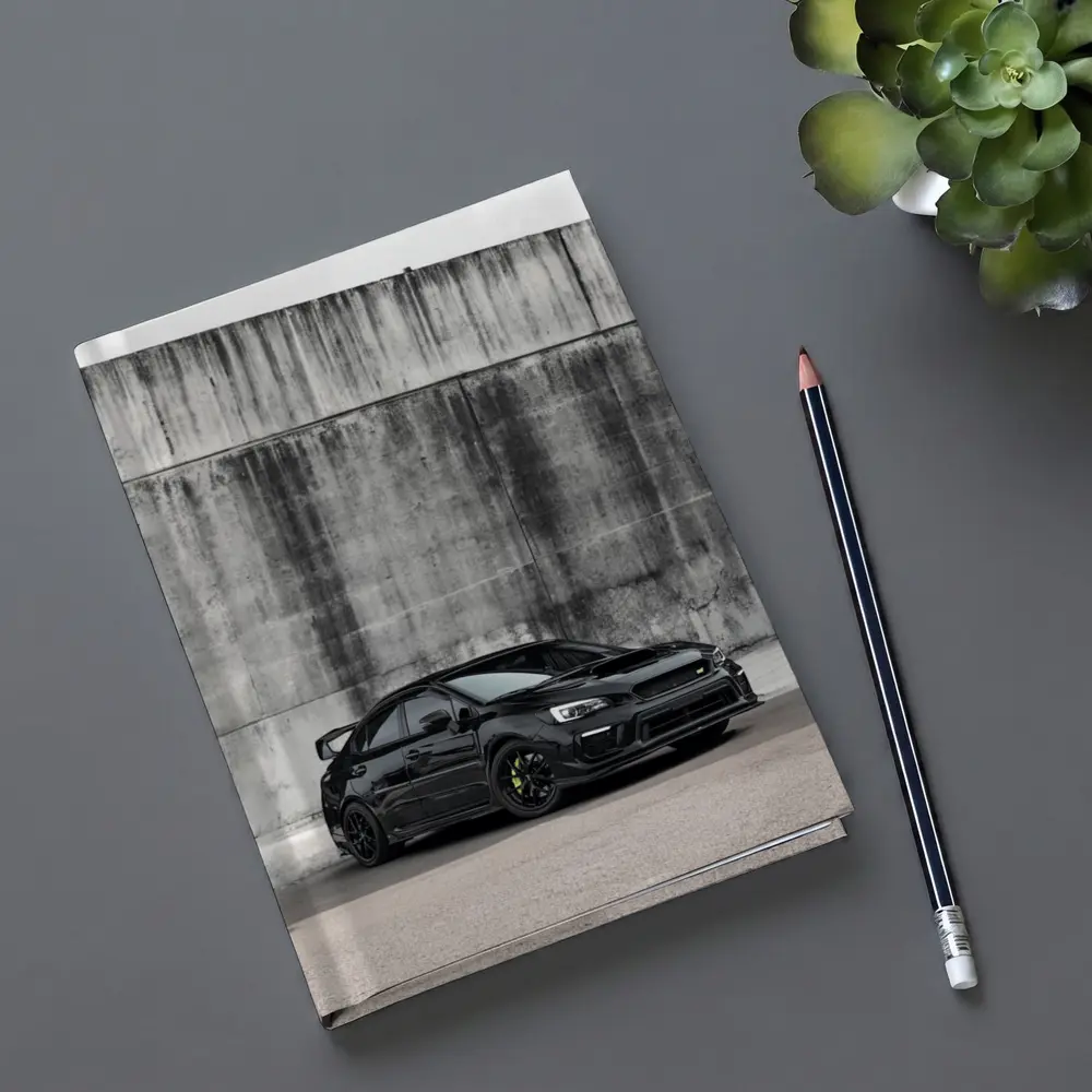 Subaru WRX STI Black Concrete Wall Background – Notebooks