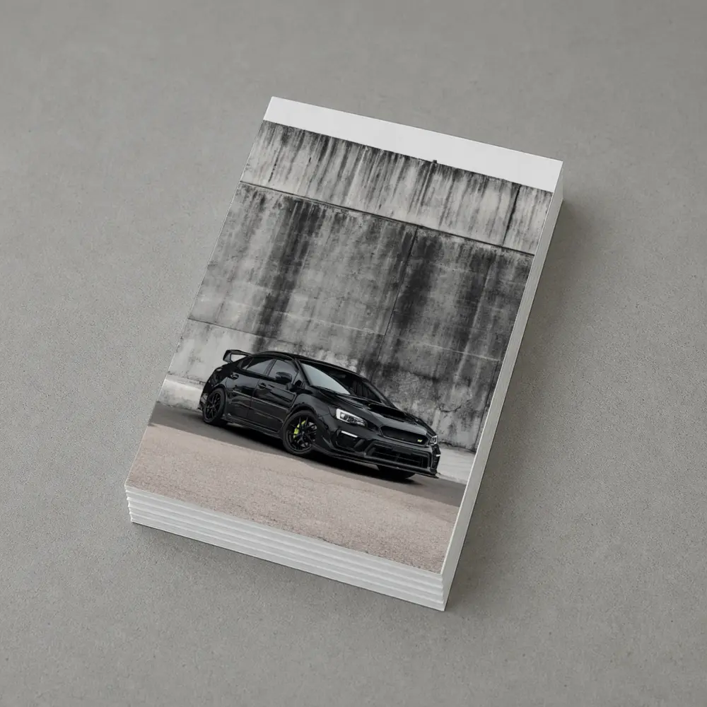 Subaru WRX STI Black Concrete Wall Background – Postcards