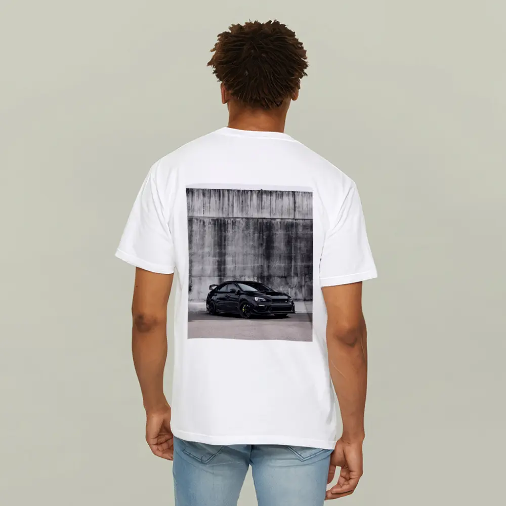 Subaru WRX STI Black Concrete Wall Background – T-Shirts