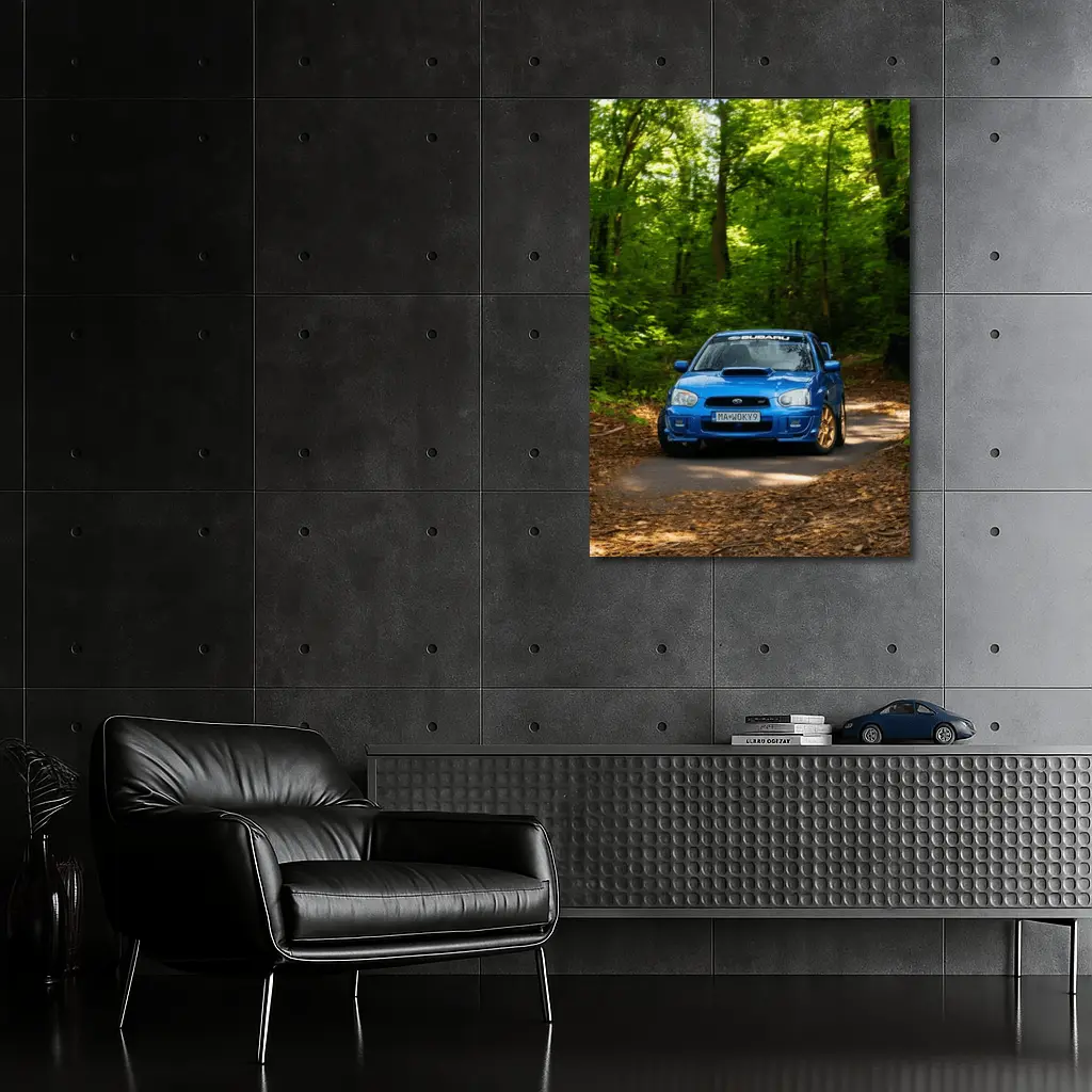 Subaru Impreza WRX Blue Forest Road – Wall Art