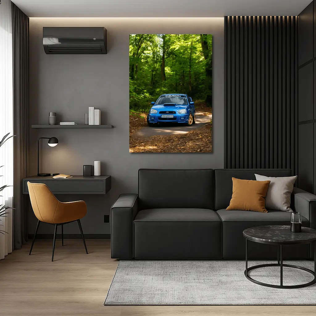 Subaru Impreza WRX Blue Forest Road – Wall Art