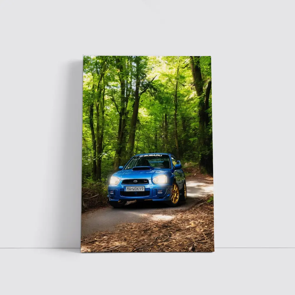 Subaru Impreza WRX Blue Forest Road – Wall Art