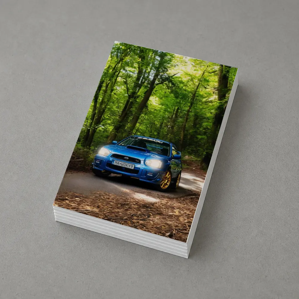 Subaru Impreza WRX Blue Forest Road – Postcards