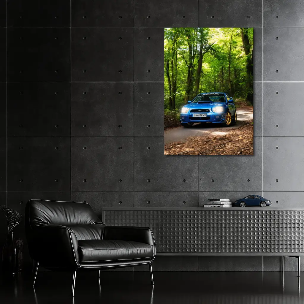 Subaru Impreza WRX Blue Forest Road – Wall Art