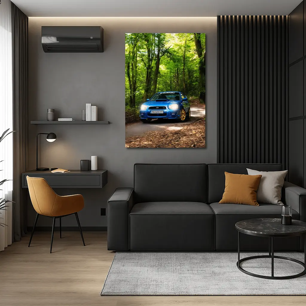 Subaru Impreza WRX Blue Forest Road – Wall Art