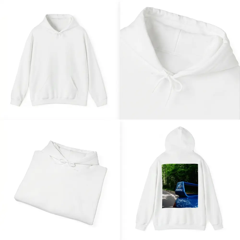 Subaru WRX Blue Spoiler Forest Road – Hoodies