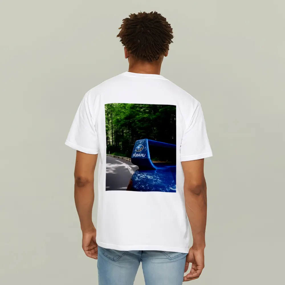 Subaru WRX Blue Spoiler Forest Road – T-Shirts