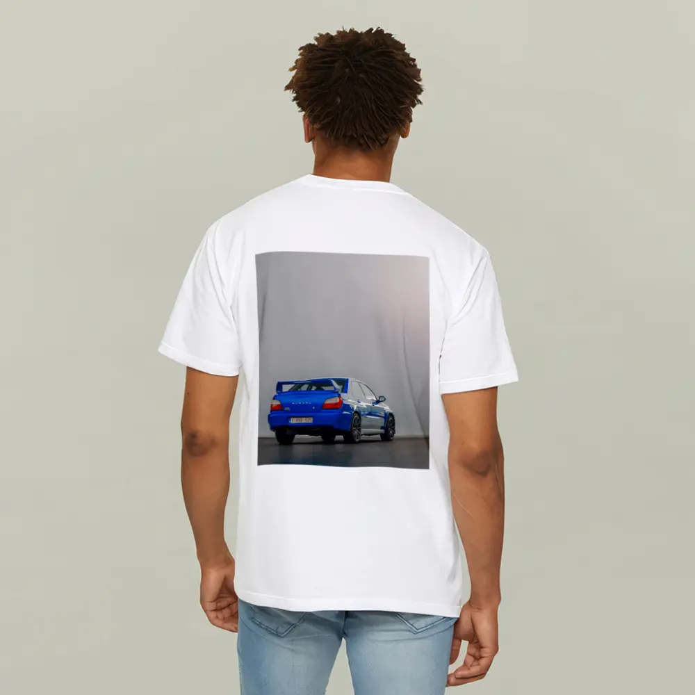 Subaru Impreza WRX Blue Rear Studio Shot – T-Shirts
