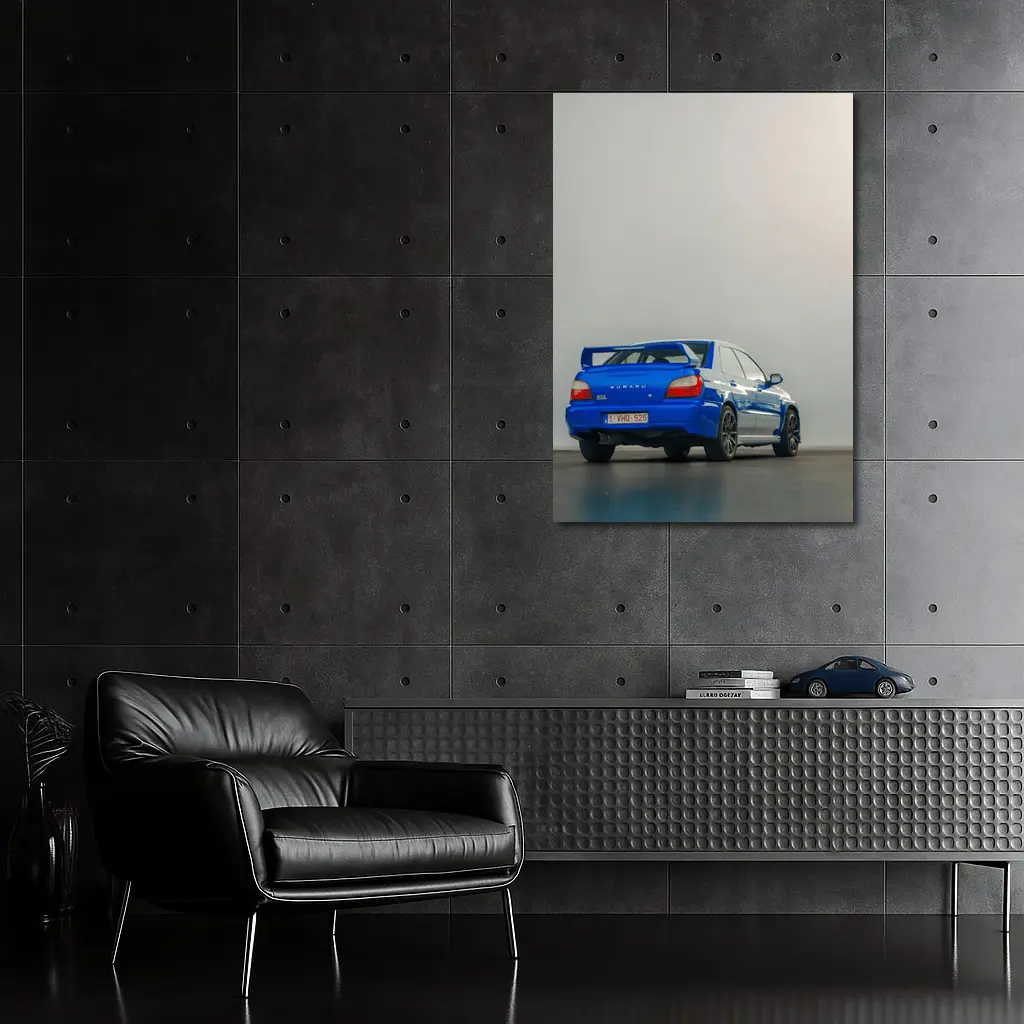 Subaru Impreza WRX Blue Rear Studio Shot – Wall Art