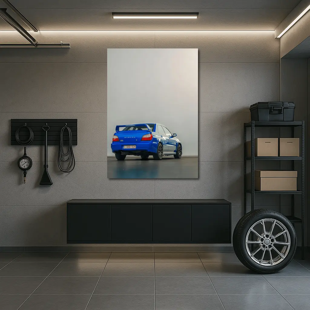 Subaru Impreza WRX Blue Rear Studio Shot – Wall Art