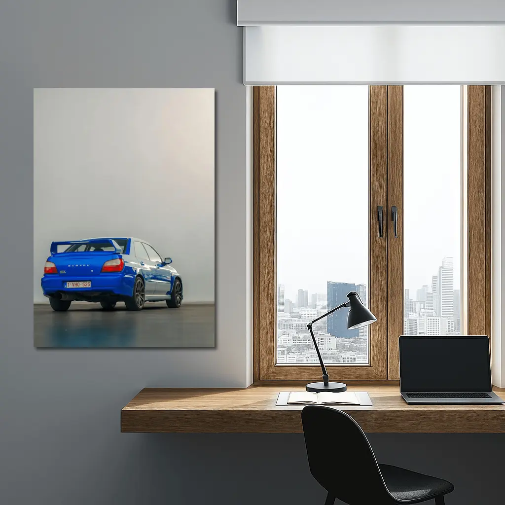 Subaru Impreza WRX Blue Rear Studio Shot – Wall Art