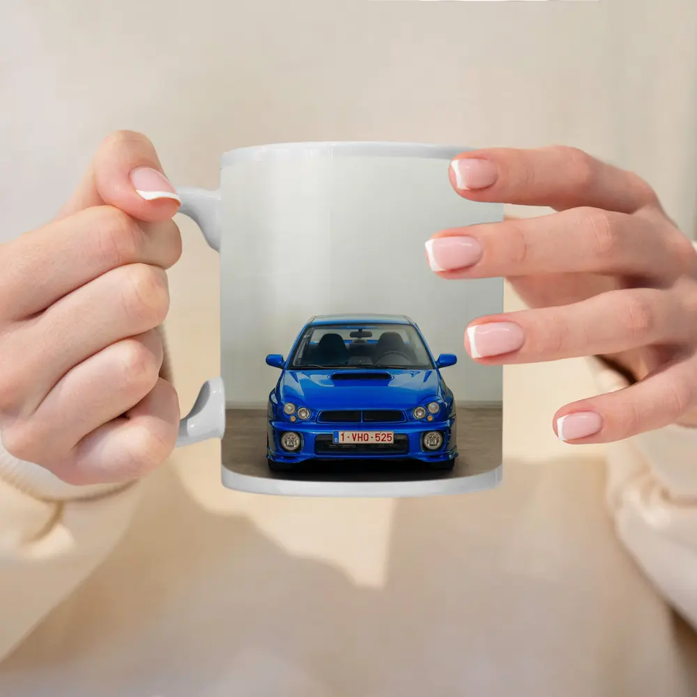 Subaru Impreza WRX Blue Front View – Mugs
