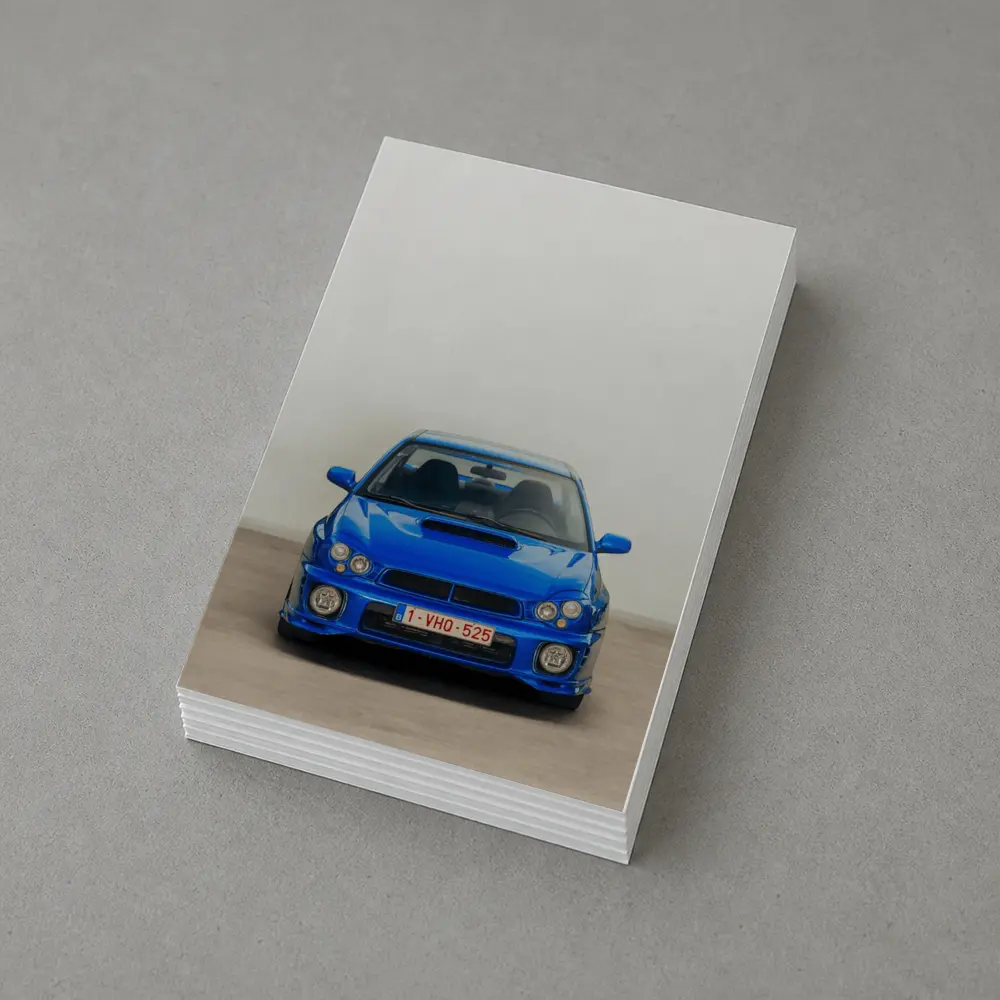 Subaru Impreza WRX Blue Front View – Postcards