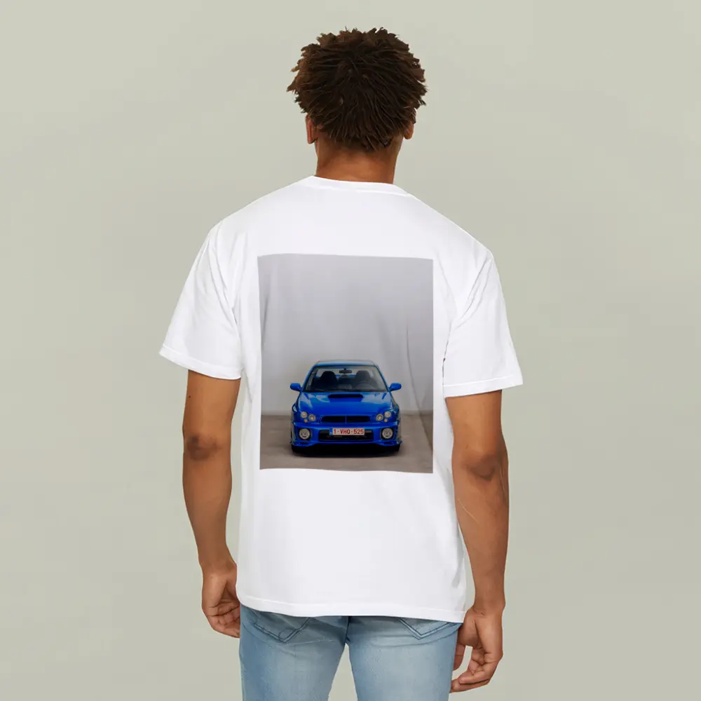 Subaru Impreza WRX Blue Front View – T-Shirts
