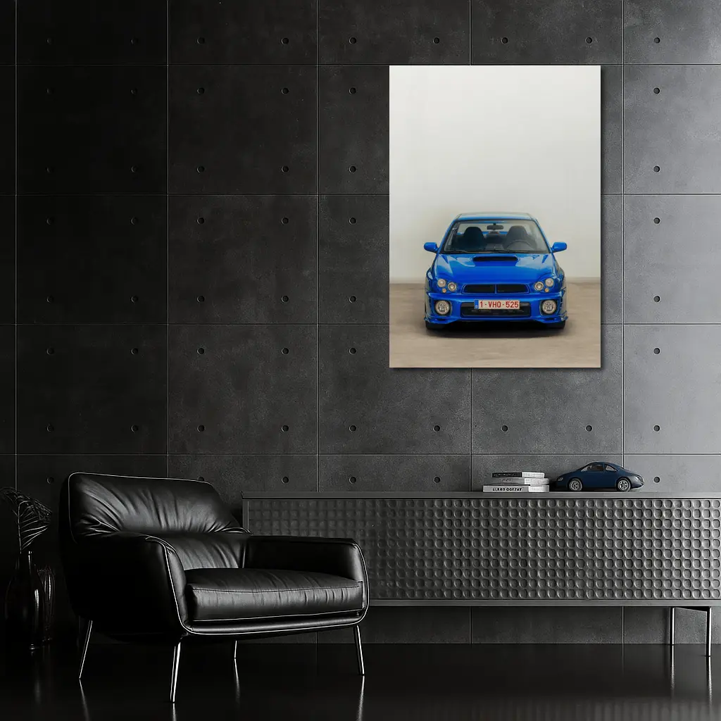Subaru Impreza WRX Blue Front View – Wall Art