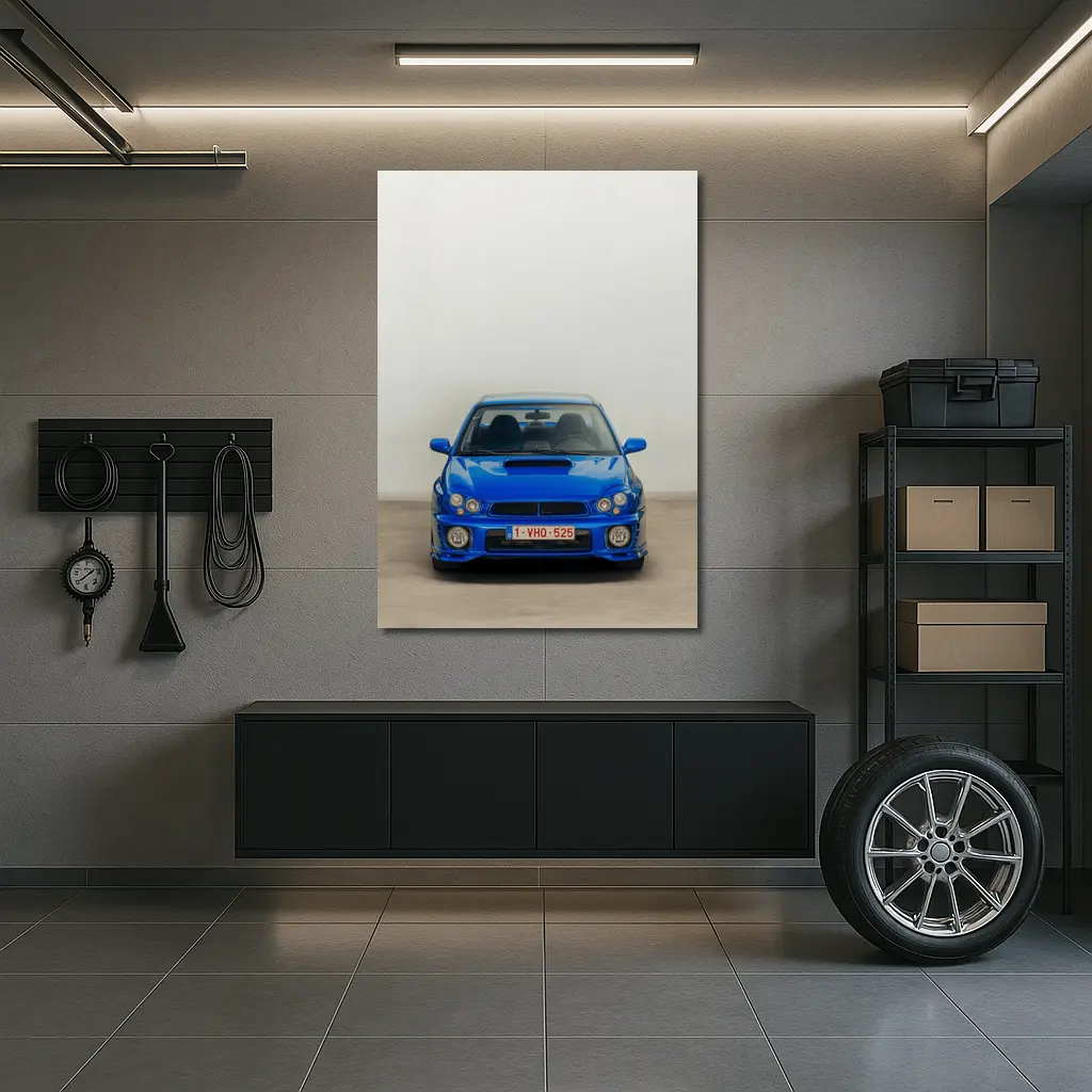Subaru Impreza WRX Blue Front View – Wall Art